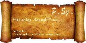Pulszky Szimóna névjegykártya
